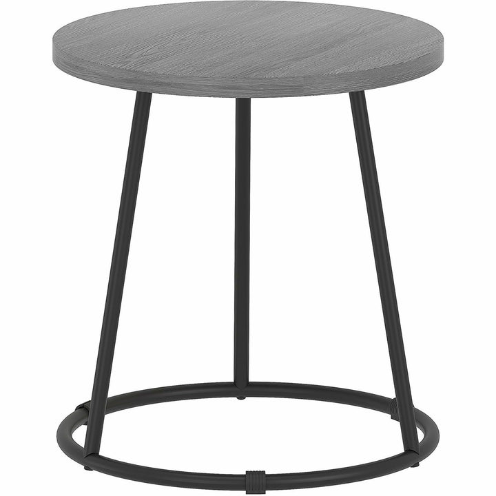 Image of Lorell End Table, Round, Steel Base, 19"x19-3/4", WCharcoal