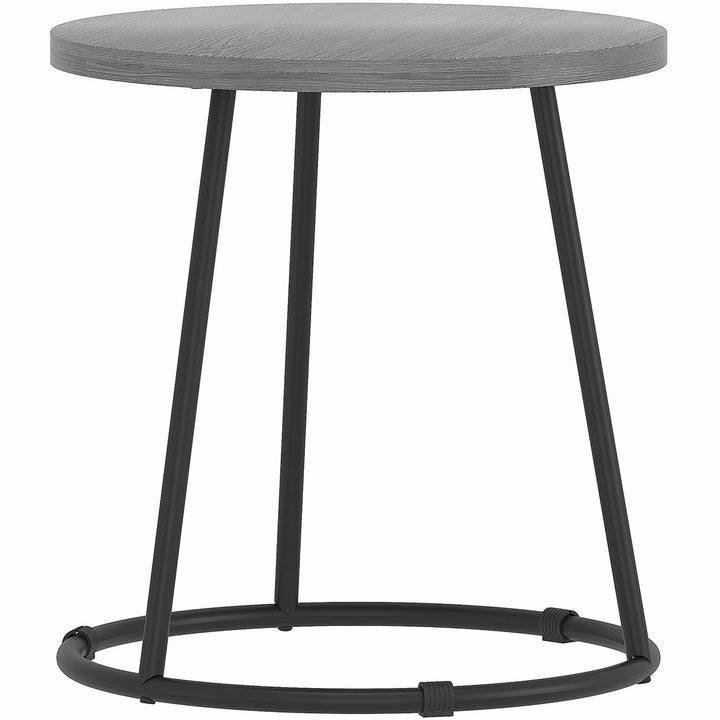 Image of Lorell End Table, Round, Steel Base, 19"x19-3/4", WCharcoal
