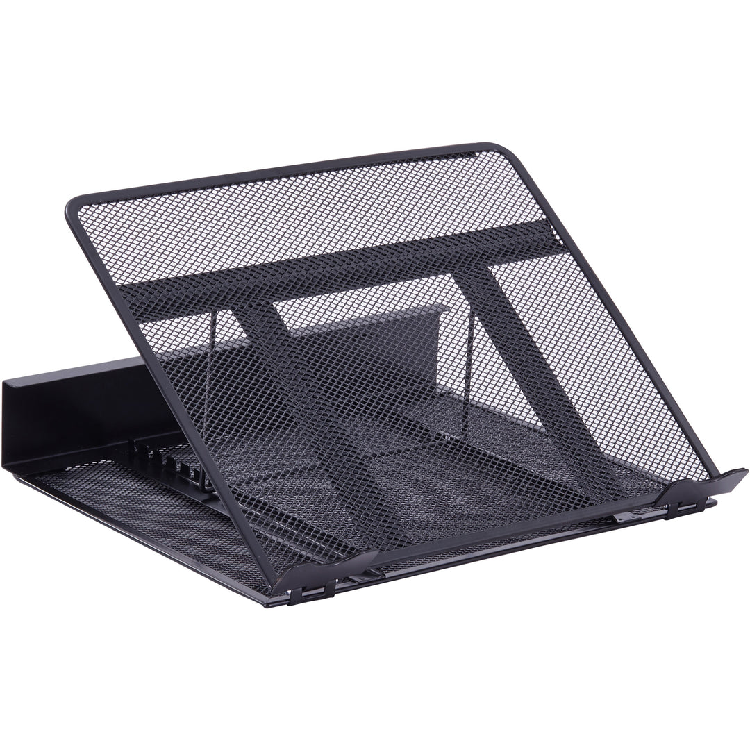 Image of Lorell Laptop Stand, Steel Mesh, 13"x11-1/12"x3-1/2", Black