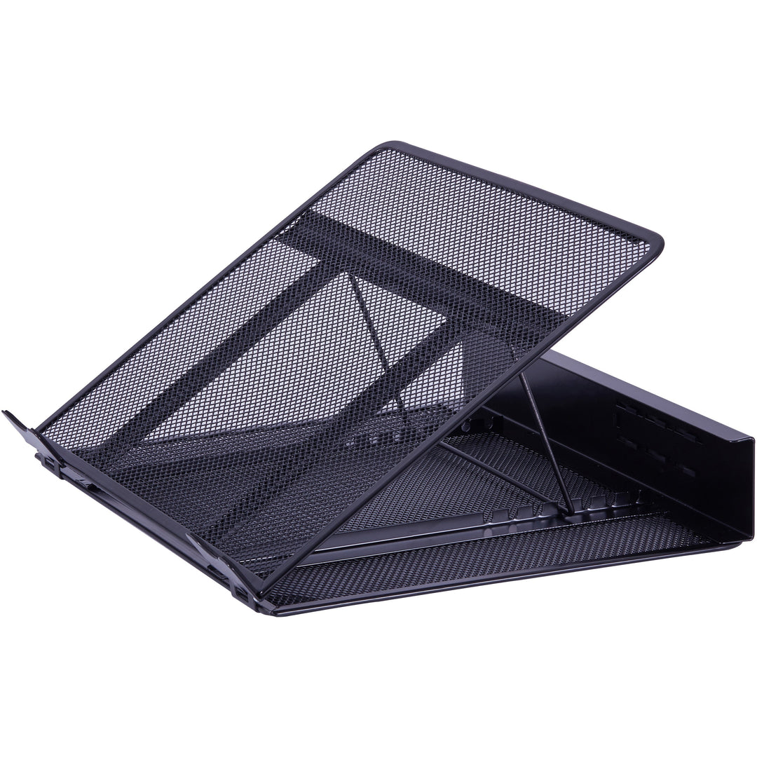 Image of Lorell Laptop Stand, Steel Mesh, 13"x11-1/12"x3-1/2", Black