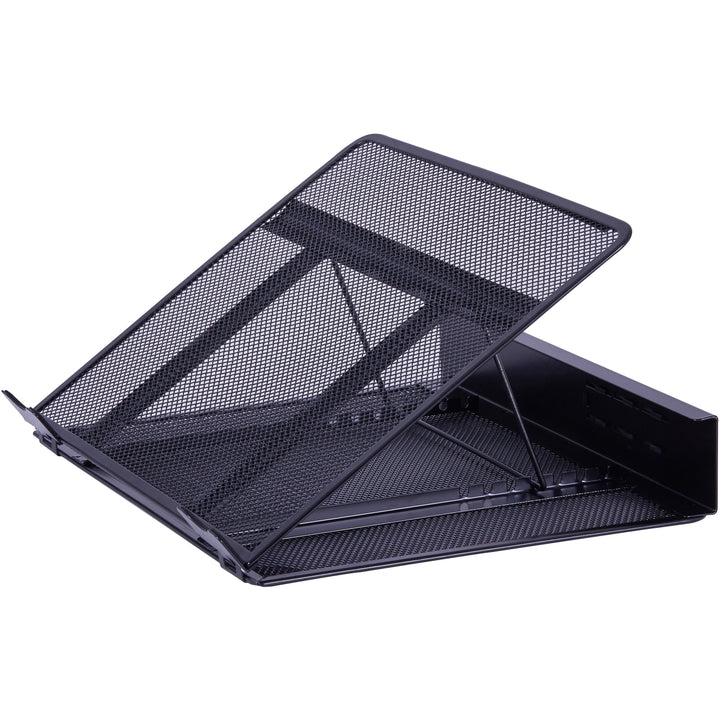 Image of Lorell Laptop Stand, Steel Mesh, 13"x11-1/12"x3-1/2", Black