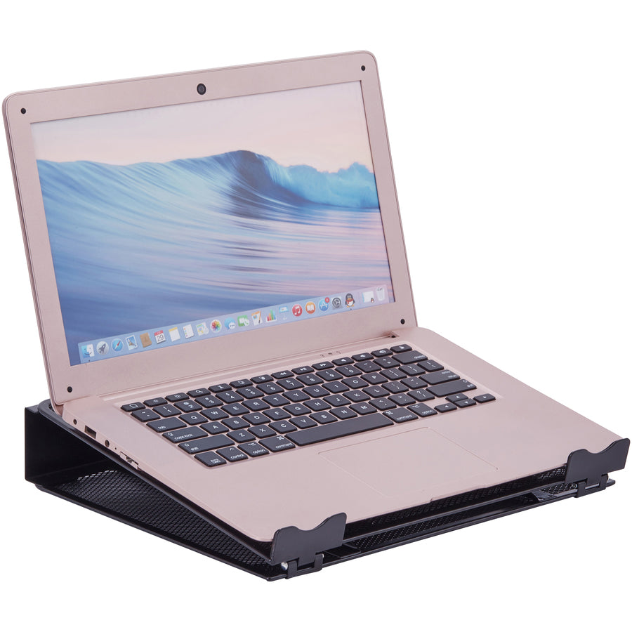 Image of Lorell Laptop Stand, Steel Mesh, 13"x11-1/12"x3-1/2", Black