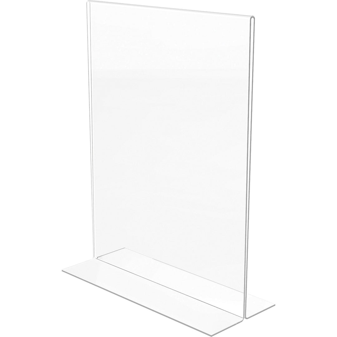 Image of Lorell Sign Holder, Acrylic, T-Base, 8-1/2"x11", 2/PK, Clear