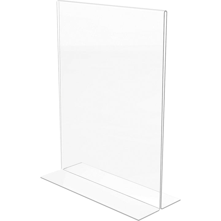 Image of Lorell Sign Holder, Acrylic, T-Base, 8-1/2"x11", 2/PK, Clear