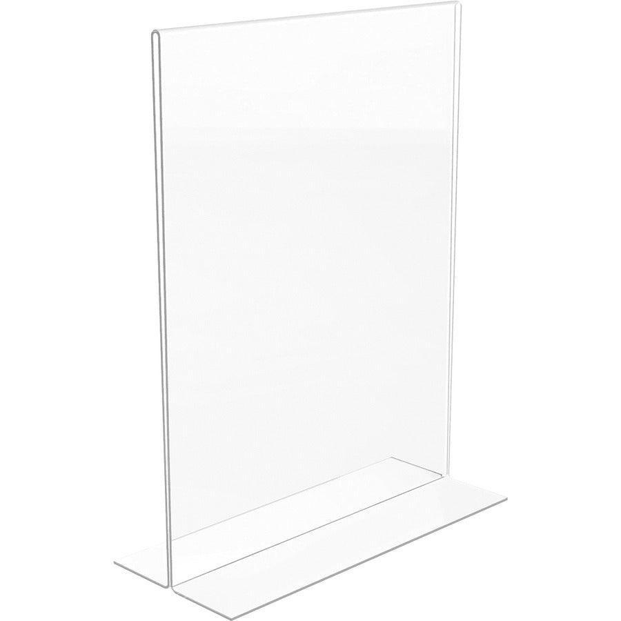 Image of Lorell Sign Holder, Acrylic, T-Base, 8-1/2"x11", 2/PK, Clear