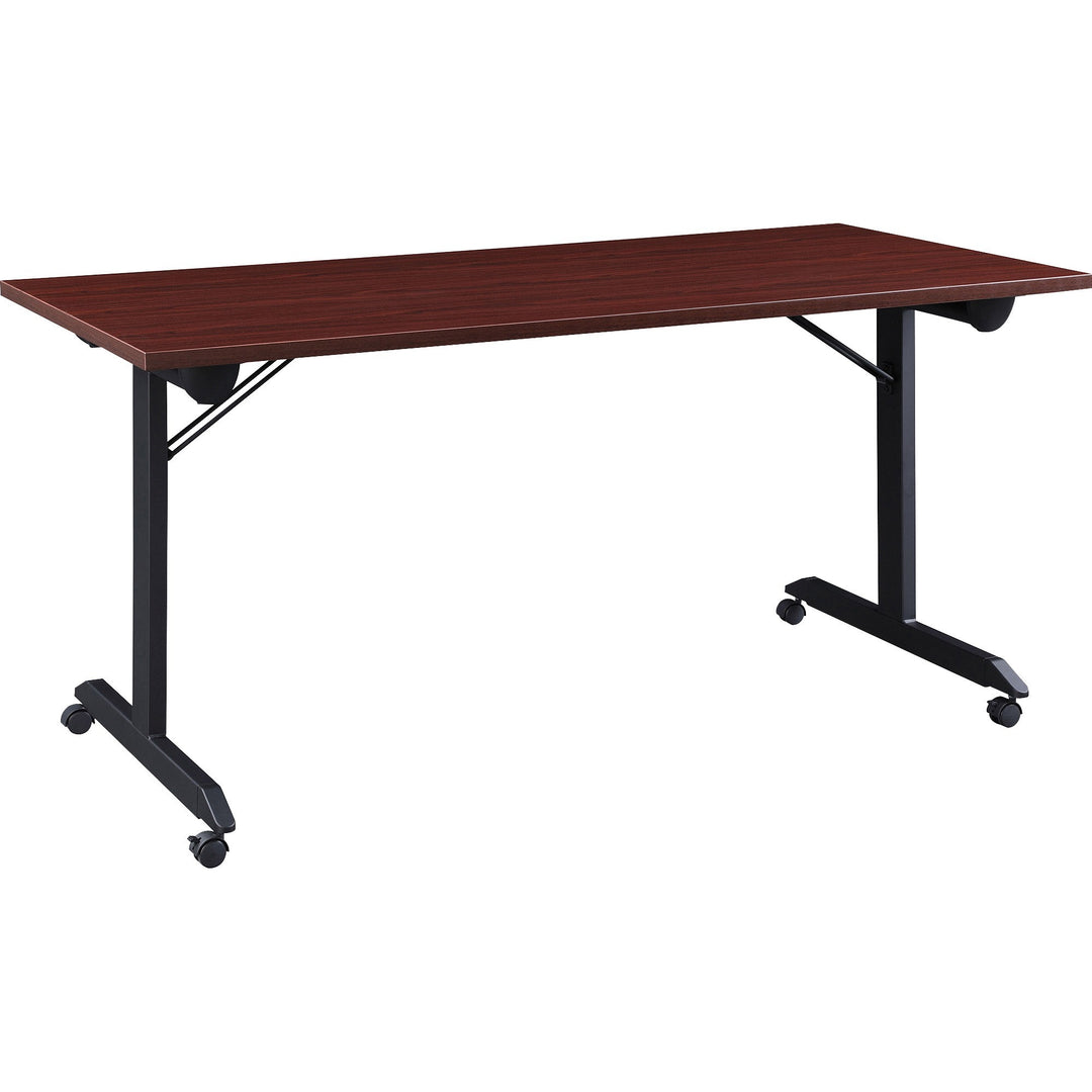 Image of Lorell Training Table, Folding, Mobile, 63"x23-5/8"x29-1/2",MY/BK