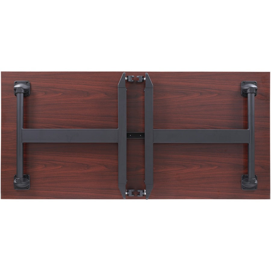 Image of Lorell Training Table, Folding, Mobile, 63"x23-5/8"x29-1/2",MY/BK