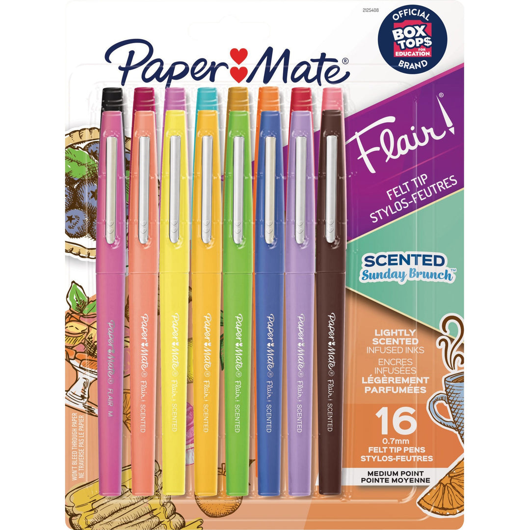 Image of Paper Mate 2125408 Flair Scented Pens, 0.7 mm Pen Point, Multicolor Ink, Water Based, 16 / Pack