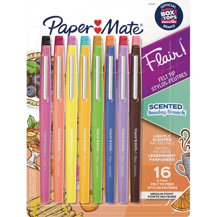 Image of Paper Mate 2125408 Flair Scented Pens, 0.7 mm Pen Point, Multicolor Ink, Water Based, 16 / Pack