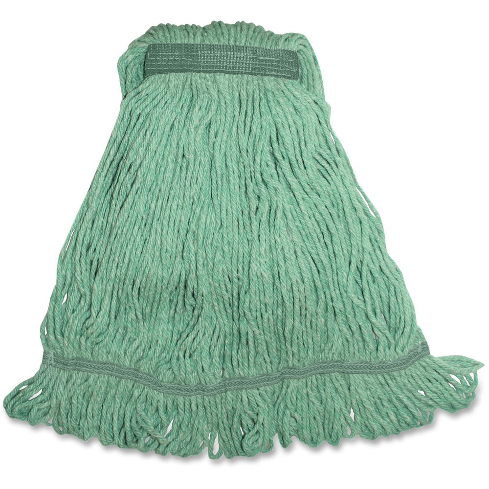 Image of Genuine Joe Wet Mop, Narrow Band, Blend, Looped, Medium, Green