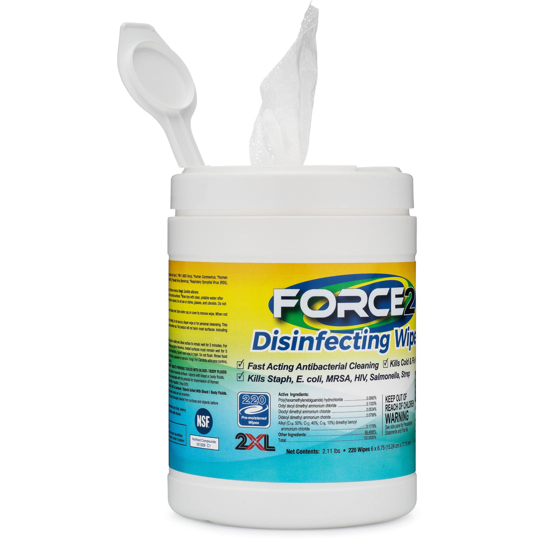 Image of 2XL Disinfecting Wipes, 6"Wx6-3/4"H, 220/Can, 6 Can/CT, White