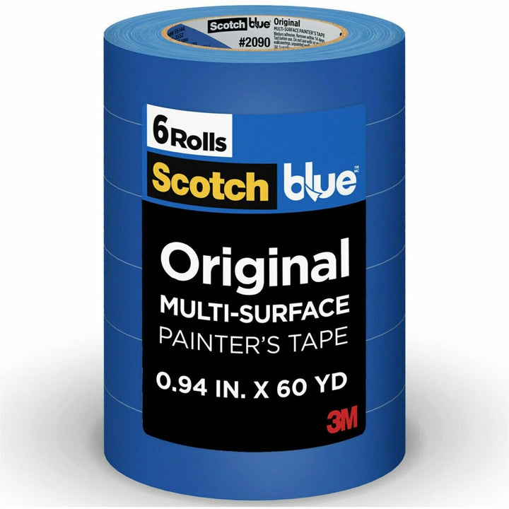 Image of ScotchBlue 209024EP6 Multi-Surface Painter's Tape, 60 yd Length x 0.94" Width, Blue, Paper, 6 / Pack