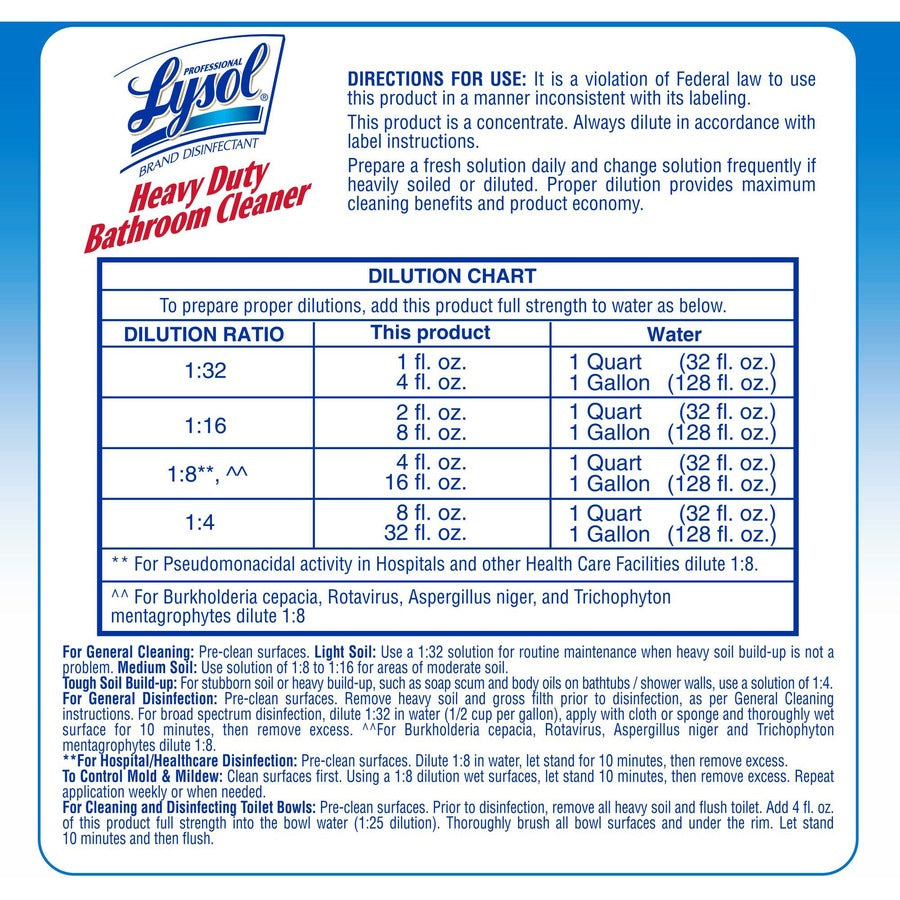 Image of Professional Lysol 94201 Heavy-Duty Disinfectant Bathroom Cleaner