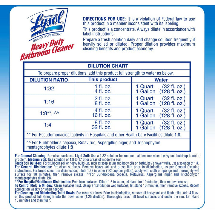 Image of Professional Lysol 94201 Heavy-Duty Disinfectant Bathroom Cleaner
