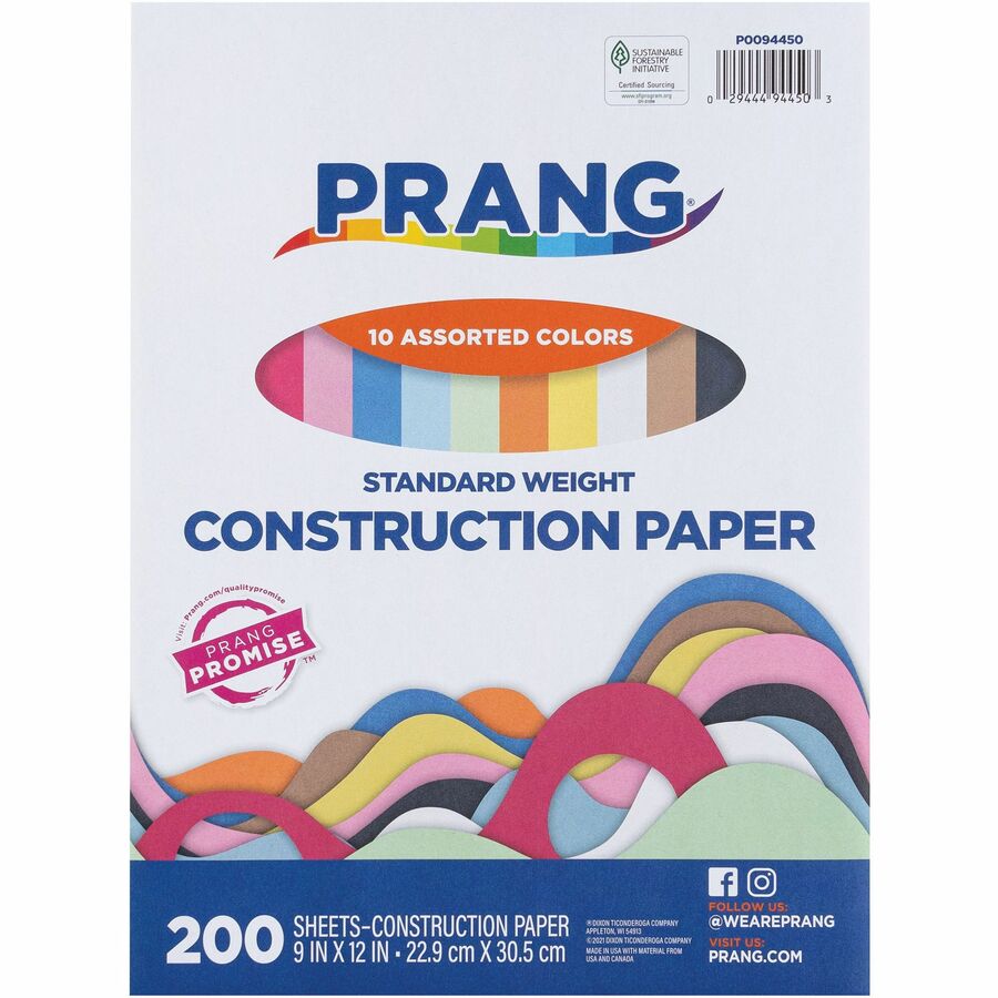 Image of Pacon® Construction Paper, 9"x 12", 200/PK, Assorted