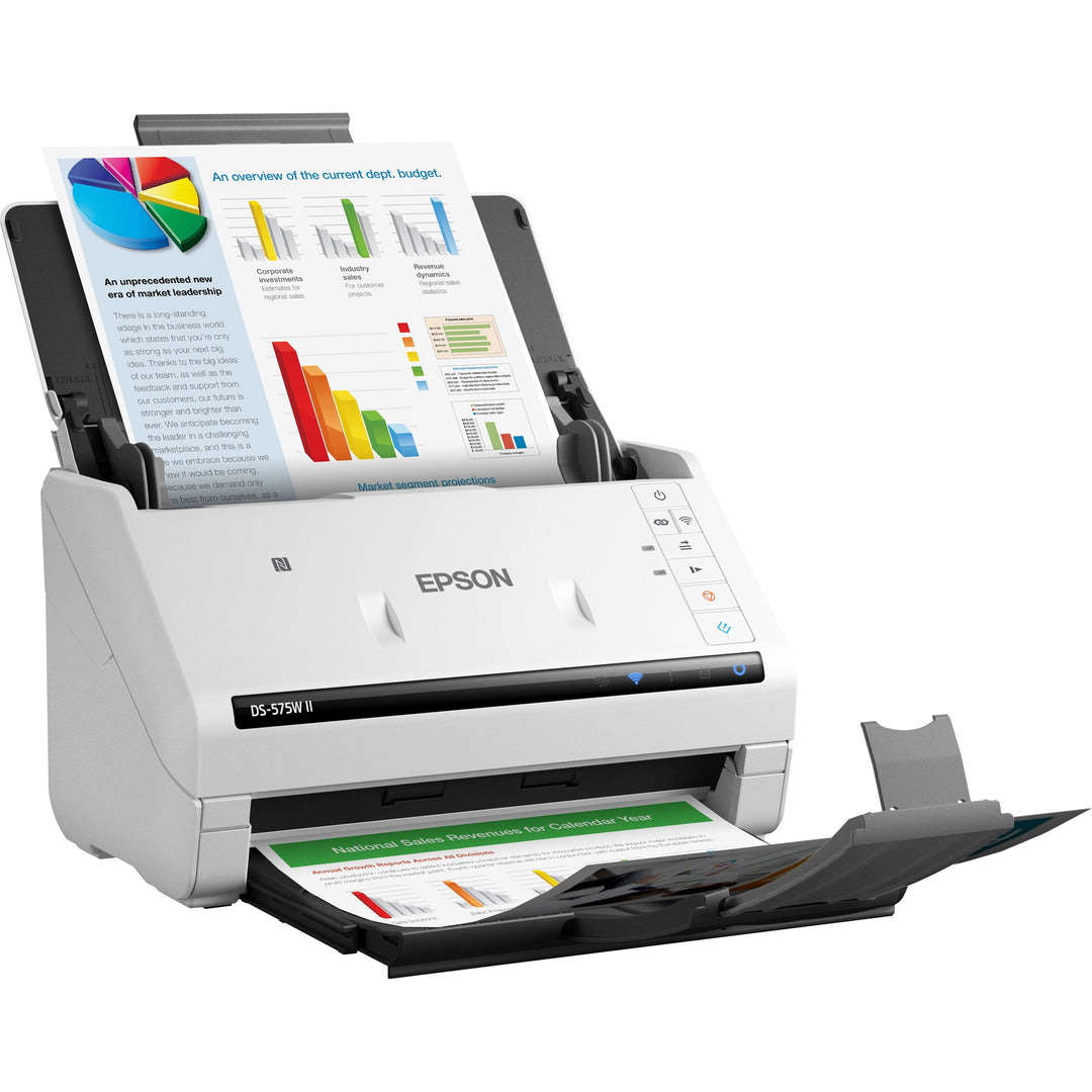 Image of Epson® Ds-575w Ii Wireless Color Duplex Document Scanner, 600 Dpi Optical Resolution, 50-Sheet Duplex Auto Document Feeder