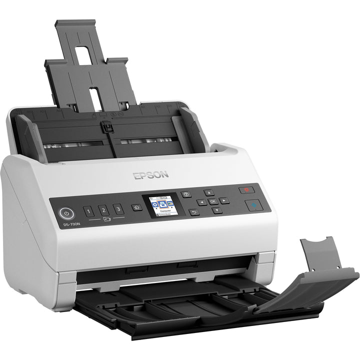 Image of Epson® Ds-730n Network Color Document Scanner, 600 Dpi Optical Resolution, 100-Sheet Duplex Auto Document Feeder