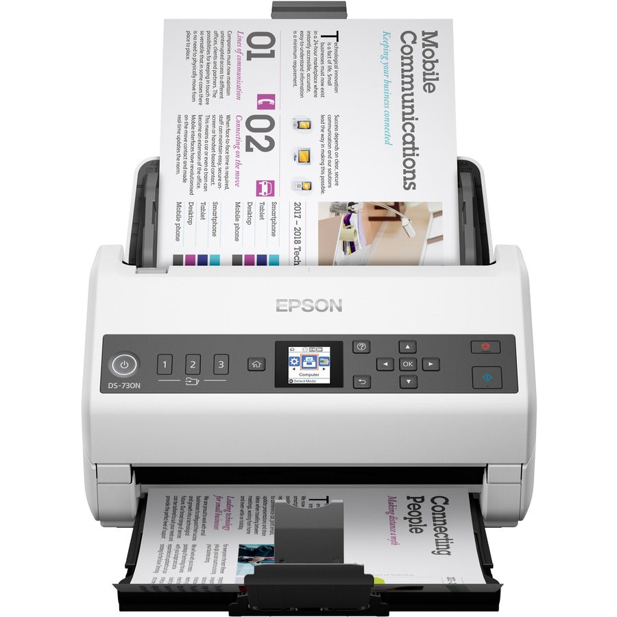 Image of Epson® Ds-730n Network Color Document Scanner, 600 Dpi Optical Resolution, 100-Sheet Duplex Auto Document Feeder