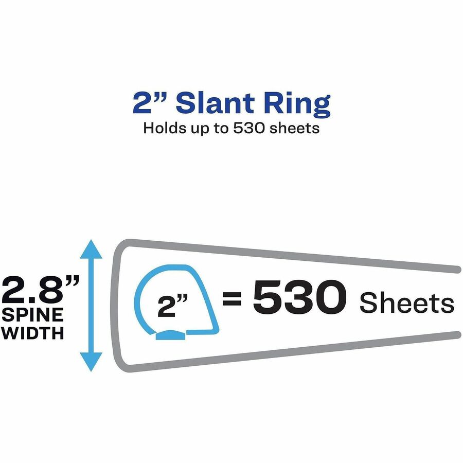 Image of Avery® Heavy-Duty View 3 Ring Binders, 2" One Touch Slant Rings, 4 White Binders (79790)