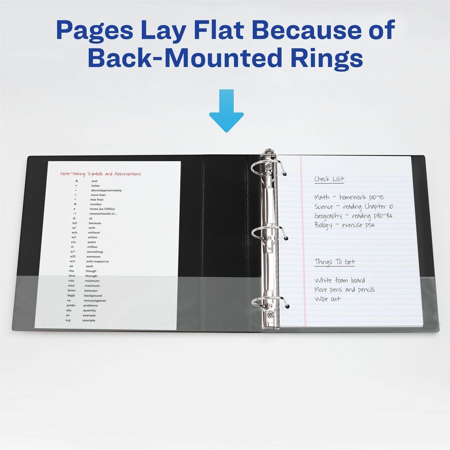 Image of Avery® Heavy-Duty View 3 Ring Binders, 2" One Touch Slant Rings, 4 White Binders (79790)