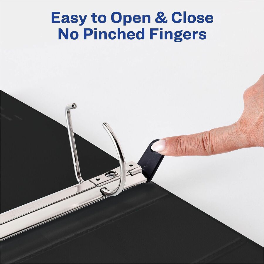 Image of Avery® Heavy-Duty View 3 Ring Binders, 2" One Touch Slant Rings, 4 White Binders (79790)