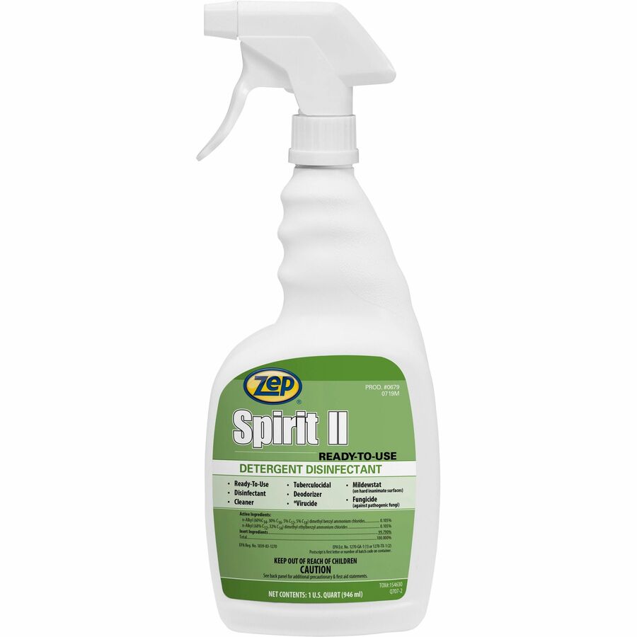 Image of Zep Commercial® Detergent Disinfectant, Ready-to-Use, 1 QT, 12/CT, Multi