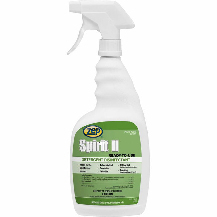 Image of Zep Commercial® Detergent Disinfectant, Ready-to-Use, 1 QT, 12/CT, Multi