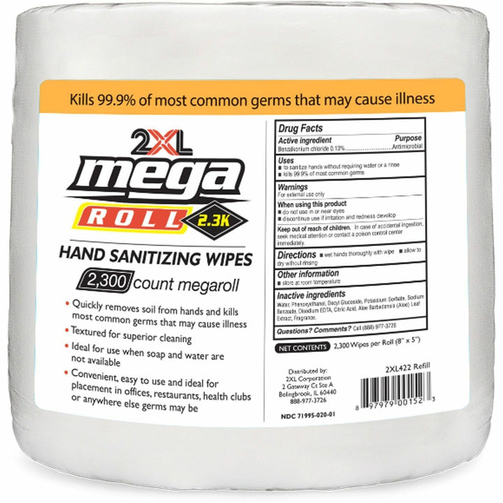 Image of 2XL Sanitizing Wipes, FDA Approved, 8"x6", 2300/RL, WE
