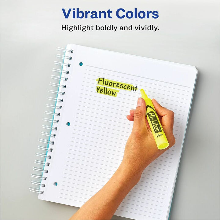 Image of Avery® Hi-Liter 24130 Desk-Style Highlighters Value Pack, Fluorescent Yellow Ink, Water Based, School, Document, Home, Office, Planner, 200 / Carton