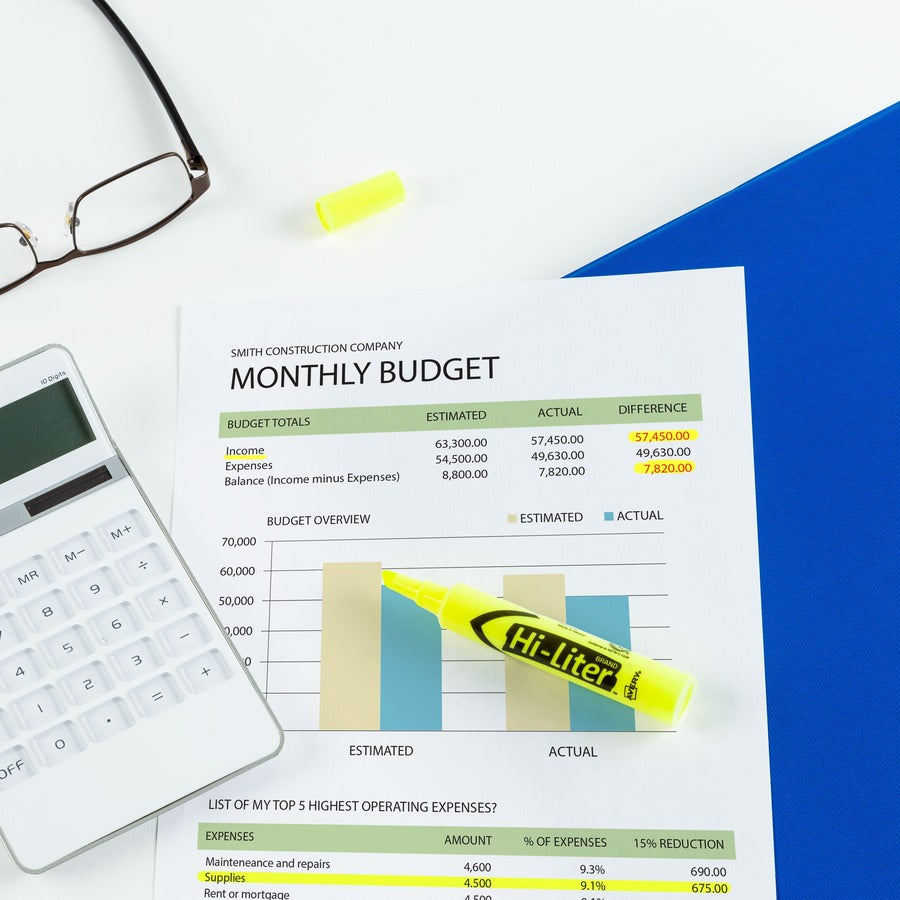 Image of Avery® Hi-Liter Desk-Style Highlighters, Fluorescent Yellow Ink, Chisel Tip, Yellow/black Barrel, 200/box