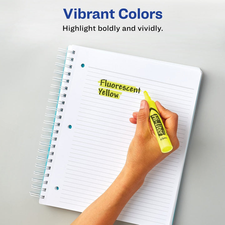 Image of Avery® Hi-Liter 24130 Desk-Style Highlighters Value Pack, Fluorescent Yellow Ink, Water Based, School, Document, Home, Office, Planner, 200 / Carton