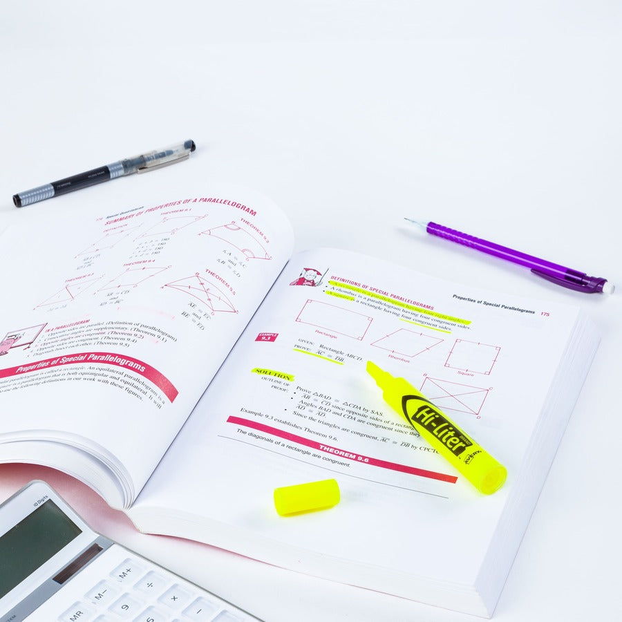 Image of Avery® Hi-Liter Desk-Style Highlighters, Fluorescent Yellow Ink, Chisel Tip, Yellow/black Barrel, 200/box