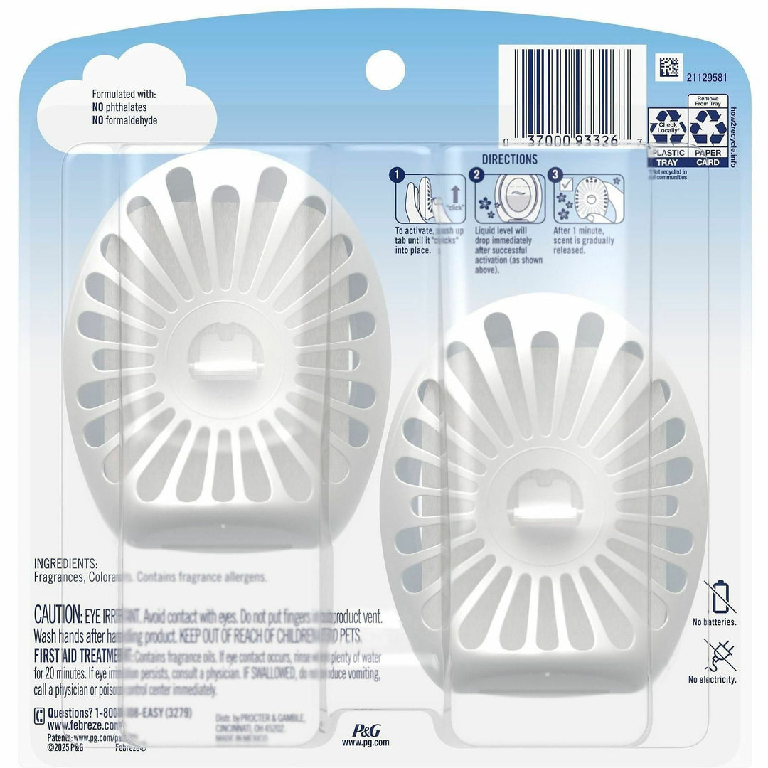 Image of Febreze smallSPACES 55868 Small Spaces Disposable Air Fresheners, Liquid, 25 fl oz (0.8 quart), Linen & Sky, 45 Day, 2 / Pack