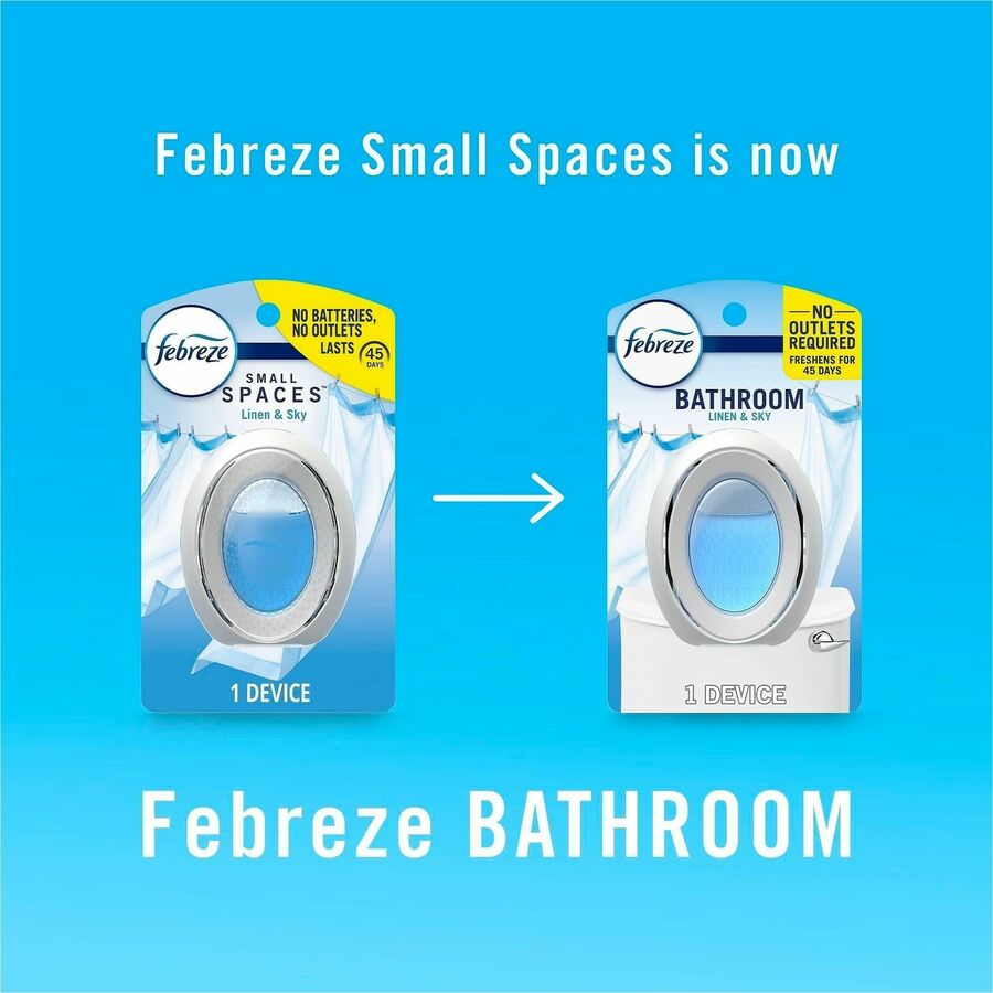 Image of Febreze smallSPACES 55868 Small Spaces Disposable Air Fresheners, Liquid, 25 fl oz (0.8 quart), Linen & Sky, 45 Day, 2 / Pack
