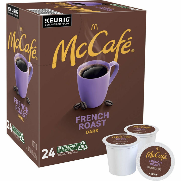 Image of McCafè® 8042 French Roast Coffee, Compatible with Keurig Brewer, Dark/Bold, K-Cup, 24 / Box