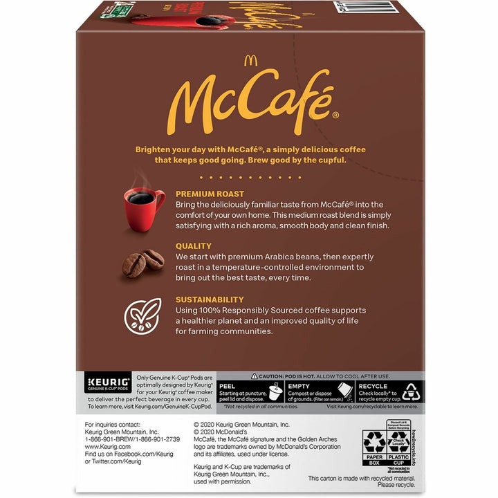 Image of McCafè® 8037 Premium Roast Coffee, Compatible with Keurig Brewer, Medium, K-Cup, Premium Roast, 24 / Box
