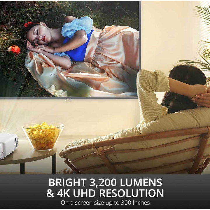 Image of ViewSonic Projector, 4K, 3200 Lumen, 12-3/10"Wx8-7/10"Lx4-3/10"H, WE