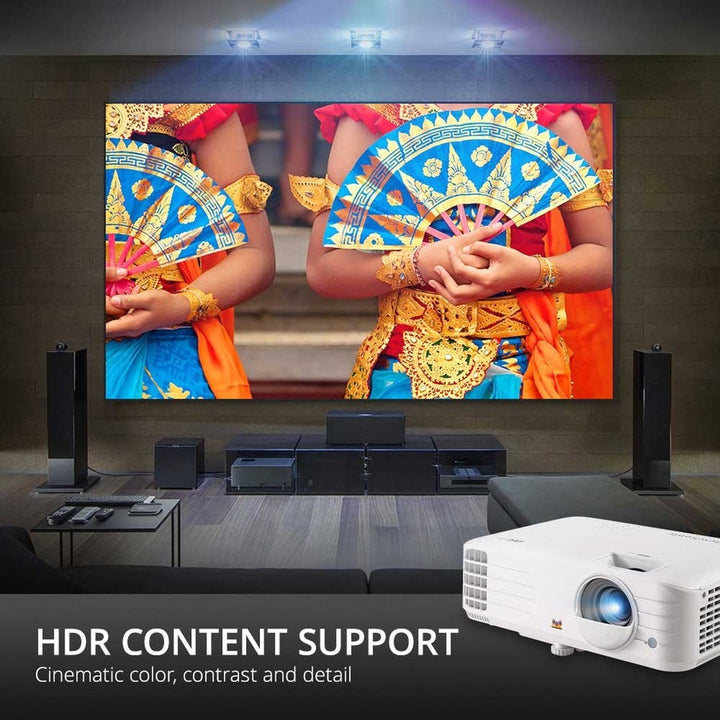 Image of ViewSonic Projector, 4K, 3200 Lumen, 12-3/10"Wx8-7/10"Lx4-3/10"H, WE