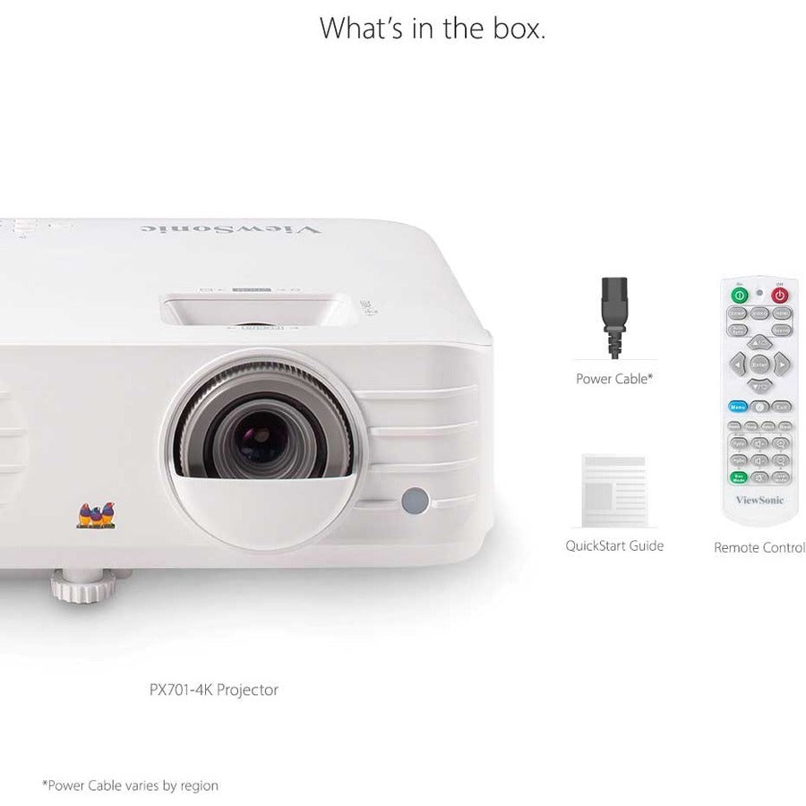 Image of ViewSonic Projector, 4K, 3200 Lumen, 12-3/10"Wx8-7/10"Lx4-3/10"H, WE