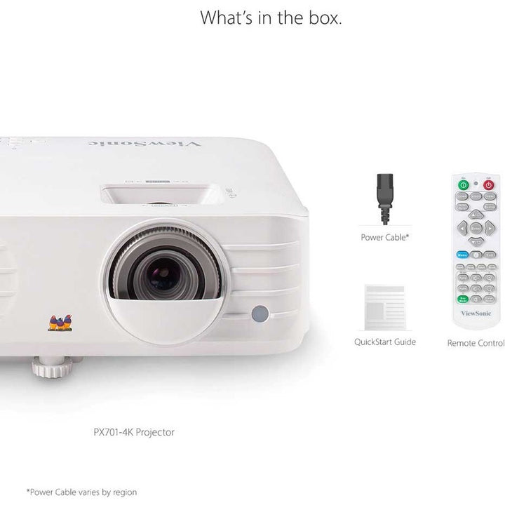 Image of ViewSonic Projector, 4K, 3200 Lumen, 12-3/10"Wx8-7/10"Lx4-3/10"H, WE