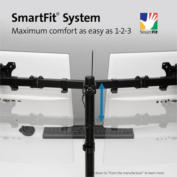 Image of Kensington® Monitor Arm,Dual,SmartFit,C-Clamp,15-7/10"H,GY