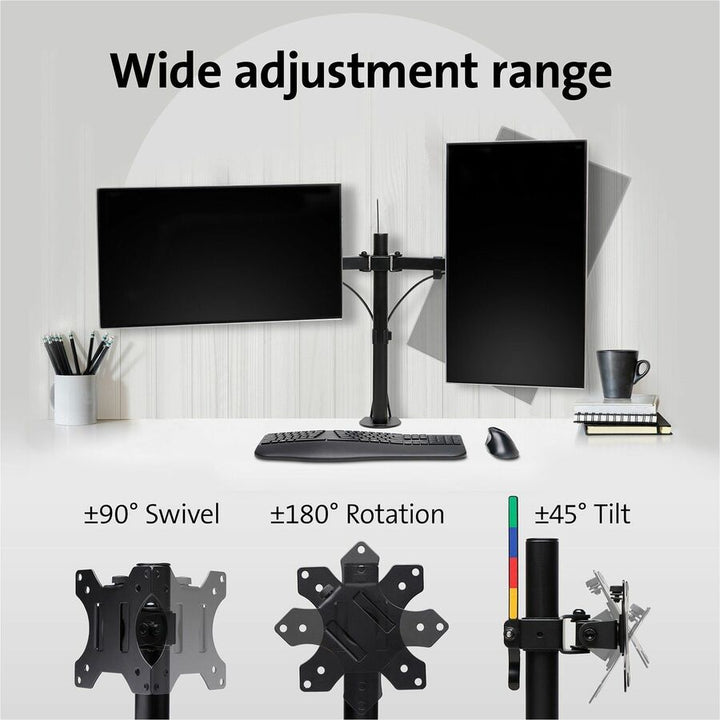 Image of Kensington® Monitor Arm,Dual,SmartFit,C-Clamp,15-7/10"H,GY