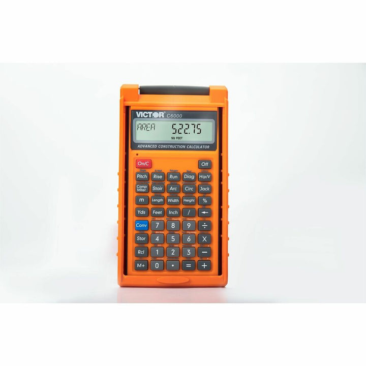 Image of Victor C6000 Simple Calculator, 0.31", LCD, Battery Powered, 2 x LR44, 6.5" H x 3.5" W x 0.8" Depth, Orange, 1 Each