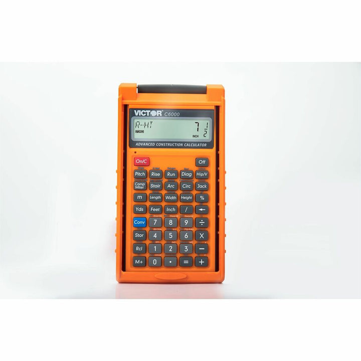 Image of Victor C6000 Simple Calculator, 0.31", LCD, Battery Powered, 2 x LR44, 6.5" H x 3.5" W x 0.8" Depth, Orange, 1 Each