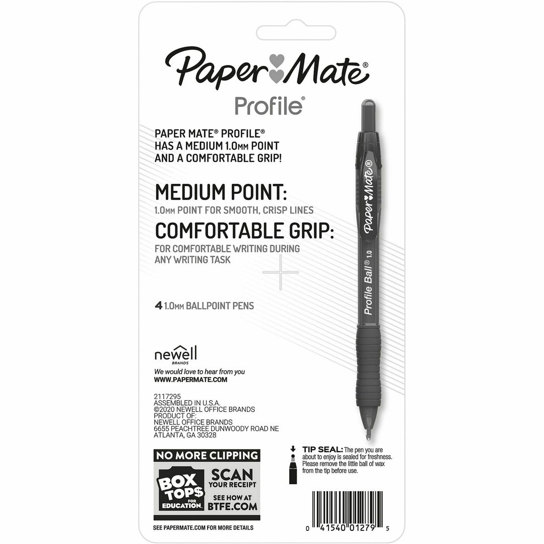 Image of Paper Mate® Pen,Ballpoint Profile,Retractable,1.0mm,4/PK,AST Ink/Barrel