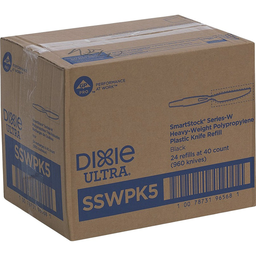 Image of Dixie® Knives, Wrapped, SmartStock, 960/CT, Black