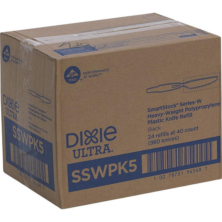 Image of Dixie® Knives, Wrapped, SmartStock, 960/CT, Black