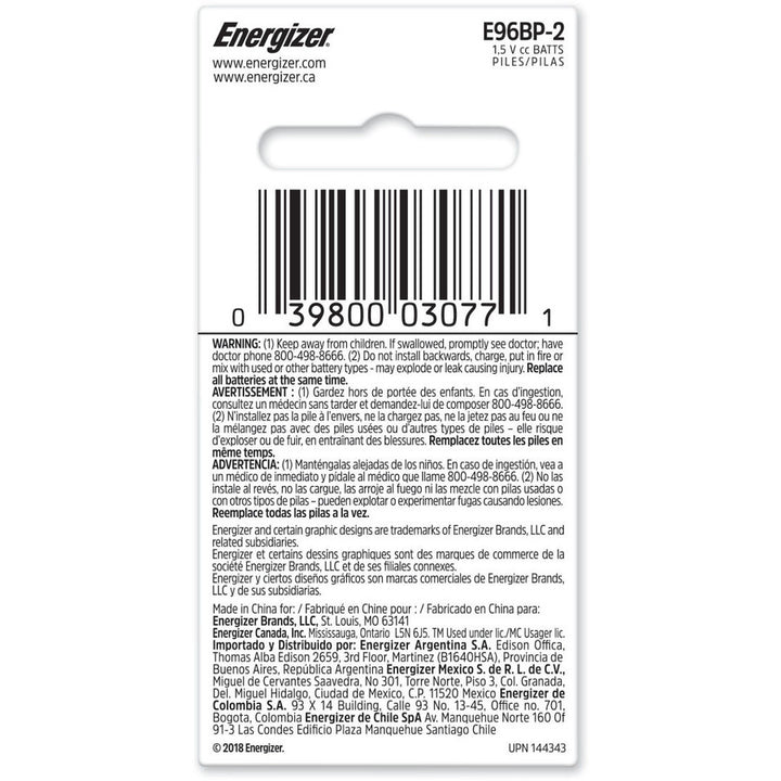 Image of Energizer® Max Alkaline Aaaa Batteries, 1.5 V, 2/pack
