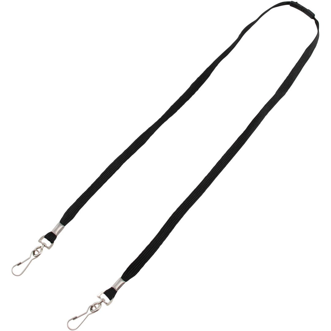 Image of Advantus 76113 Face Mask Lanyard, Adjustable, J-Hook Attachment, 30" Length, Black, 10 / Pack