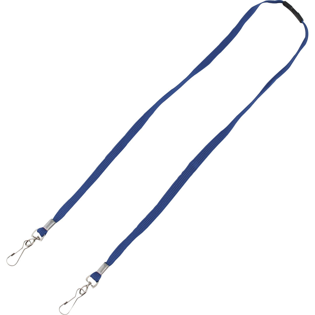 Image of Advantus 76114 Face Mask Lanyard, Adjustable, J-Hook Attachment, 30" Length, Blue, 10 / Pack